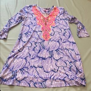 Purple and Pink Floral Dress Swing Dress